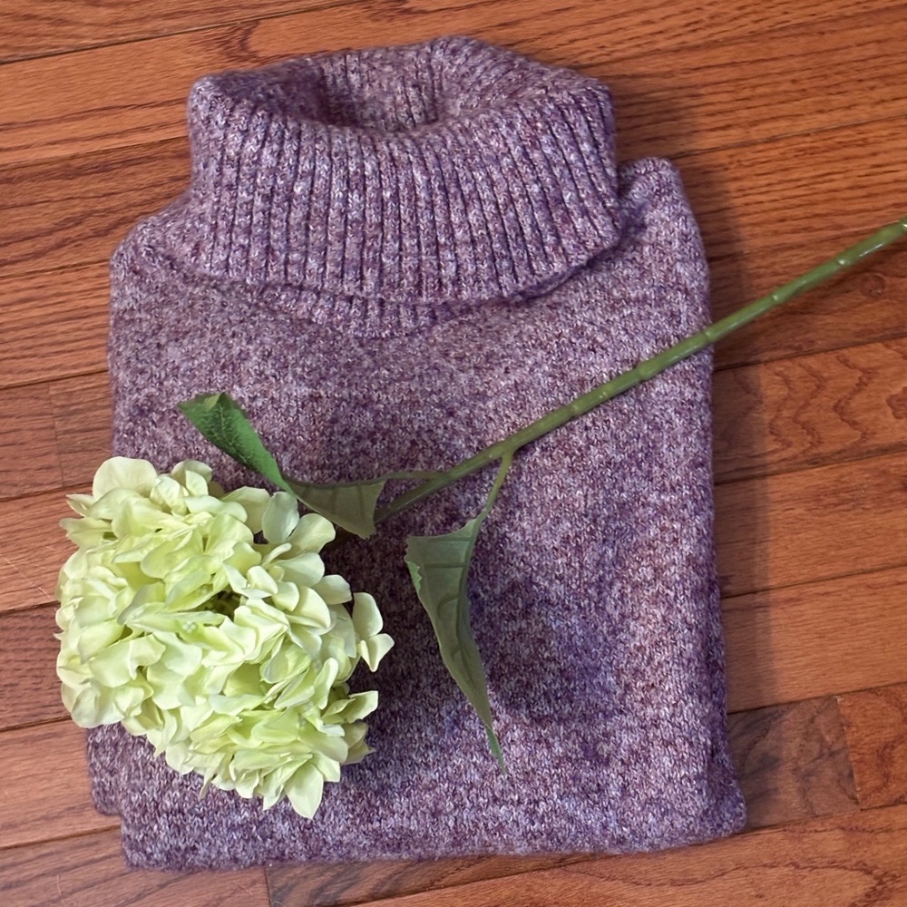 Turtle neck pink purple knit mix